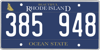 RI license plate 385948