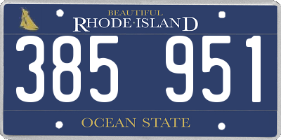 RI license plate 385951
