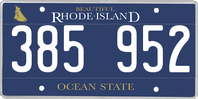RI license plate 385952