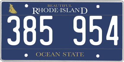 RI license plate 385954
