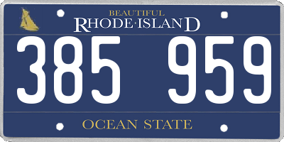 RI license plate 385959