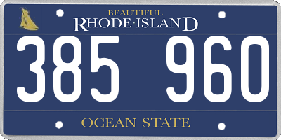 RI license plate 385960