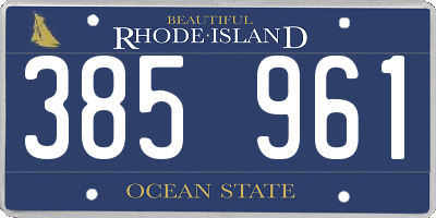 RI license plate 385961