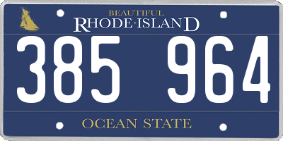 RI license plate 385964