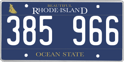 RI license plate 385966