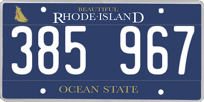 RI license plate 385967
