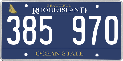 RI license plate 385970