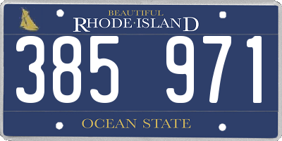 RI license plate 385971