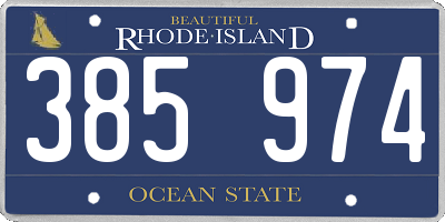 RI license plate 385974