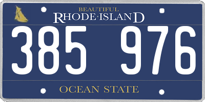 RI license plate 385976