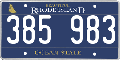 RI license plate 385983