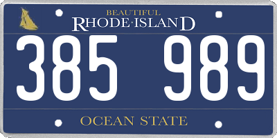 RI license plate 385989