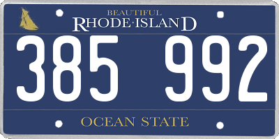RI license plate 385992