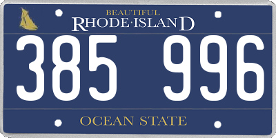 RI license plate 385996