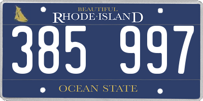 RI license plate 385997