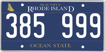 RI license plate 385999