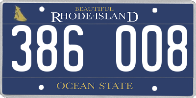 RI license plate 386008