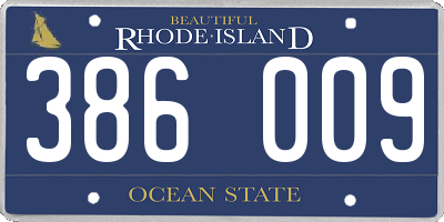RI license plate 386009