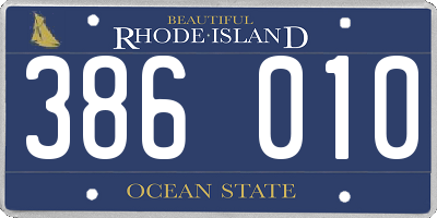 RI license plate 386010