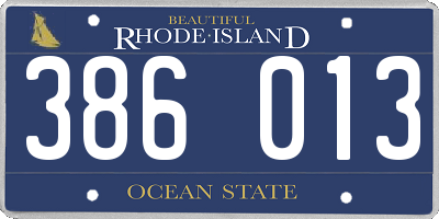 RI license plate 386013