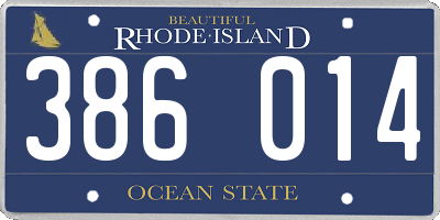 RI license plate 386014