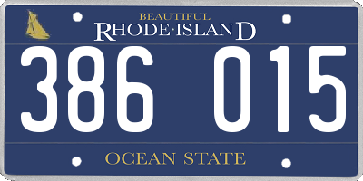 RI license plate 386015