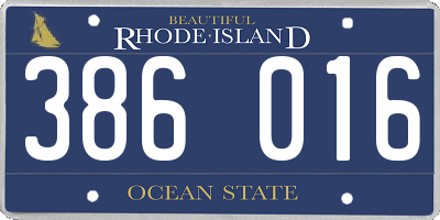 RI license plate 386016