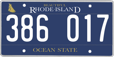 RI license plate 386017