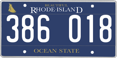 RI license plate 386018