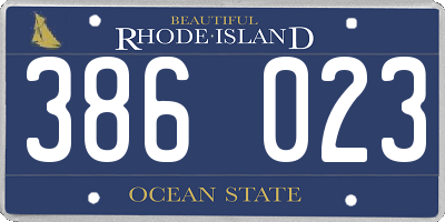 RI license plate 386023