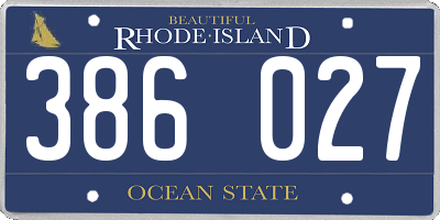 RI license plate 386027