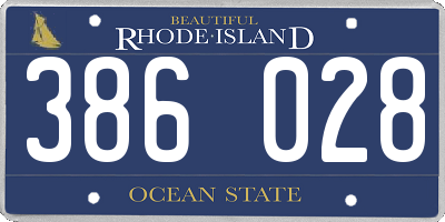 RI license plate 386028