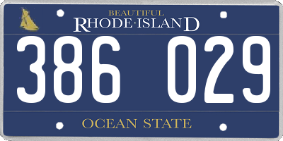 RI license plate 386029