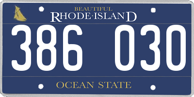 RI license plate 386030