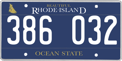 RI license plate 386032