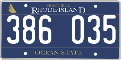 RI license plate 386035