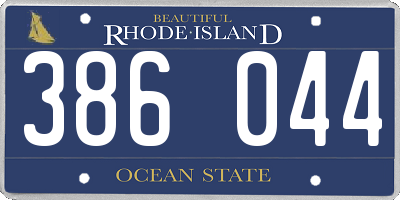 RI license plate 386044