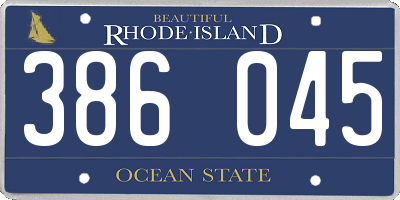 RI license plate 386045