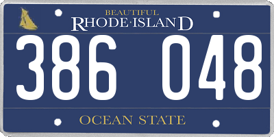 RI license plate 386048