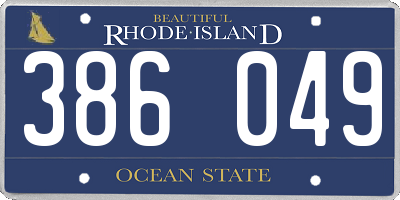 RI license plate 386049