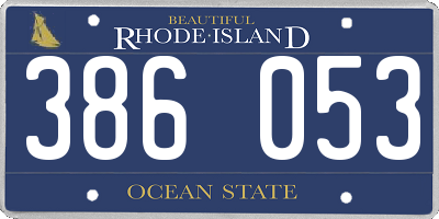 RI license plate 386053