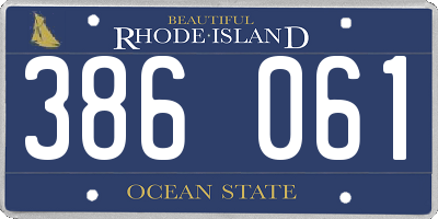 RI license plate 386061