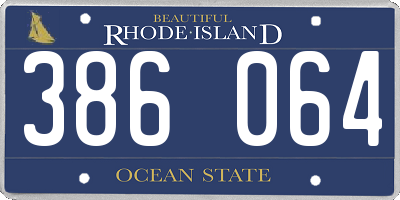 RI license plate 386064
