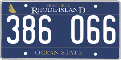 RI license plate 386066
