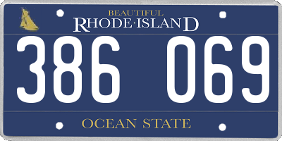 RI license plate 386069