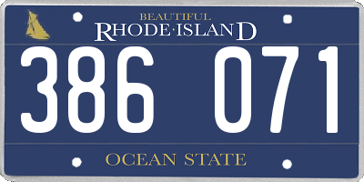 RI license plate 386071