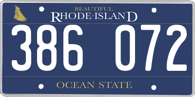 RI license plate 386072
