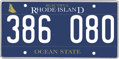 RI license plate 386080