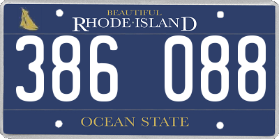 RI license plate 386088