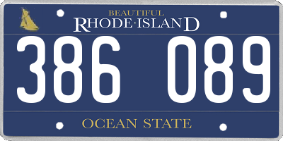 RI license plate 386089